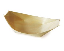 Fingerfood-Schale aus Holz schiffchenfrmig 13 x 8 cm, 100 Stk.