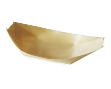 Fingerfood-Schale aus Holz schiffchenförmig 16,5 x 8,5 cm, 100 Stk.