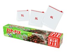 ALUFIX Tiefkühlsäcke Haushaltsäcke mit Zipp, 1liter 3liter und 6liter, 15 Stk.