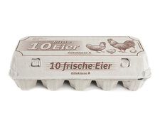 Eierverpackungen für 10 Eier weiß mit Aufdruck 10 frische Eier, 154 Stk.