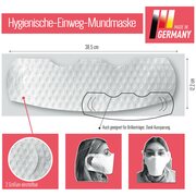 Hygienische Einweg Mundmaske Mund- und Nasenschutz weiß 3-lagig,  50 Stk.