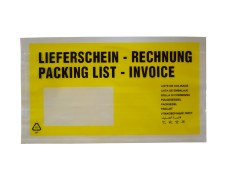 Dokumententaschen *Lieferschein/Rechnung* DIN Lang 235x130mm gelb, 1000 Stk.