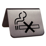 Tischaufsteller Rauchen verboten aus Edelstahl, 5.2x3.5cm, 1 Stk.