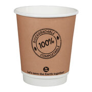 BIO Doppelwandbecher CoffeeToGo PLA bis 100C  | 200ml, 8cm, 25 Stk.