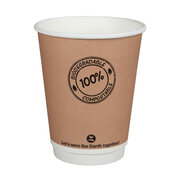 BIO Doppelwandbecher CoffeeToGo PLA bis 100C  | 300ml, 9cm, 25 Stk.