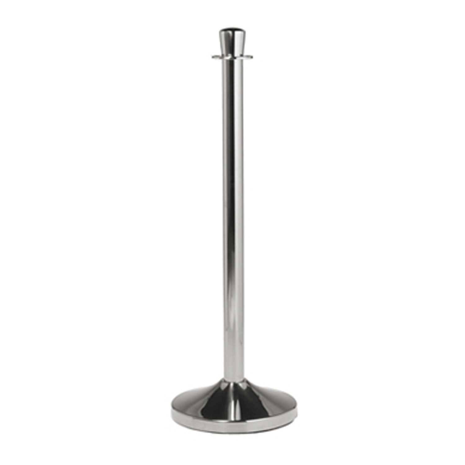 Absperrpfosten Leitsystem 100 cm, verchromt, flacher Kopf, mit Standfu�