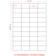 Etiketten Labels selbstklebend wei 52.5 x 29.7mm auf DIN A4, 4000 Stk.