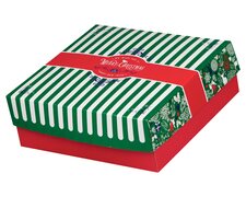 Keksbox Gebckkarton mit Alubeschichtung Weihnachten 220 x 220 x 80mm, 95 Stk.