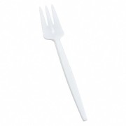 Einweg-Kuchengabel Snackgabel, Kunststoff, lebensmittelecht, weiß, 100 Stk.