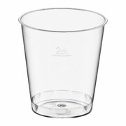 Einweg-Schnapsglas 2cl, PS, mit Eichstrich, transparent glasklar, 50 Stk.