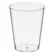 Einweg-Trinkglas 200ml, PS, mit Eichstrich, transparent glasklar, 50 Stk.