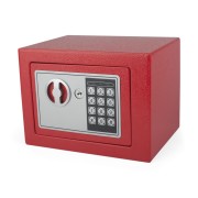 Tresor Rot 23x17x17cm mit elektronischem  Zahlenschloß für  Tisch/Wandmontage
