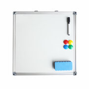Whiteboard Magnettafel Memoboard, 40 x 40cm, inkl. 4 Magnete, weiß mit Alurahmen