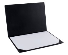 PAVO Premium Aufklappbare Schreibtischunterlage 50 x 35 cm, Kunstleder schwarz