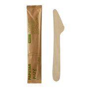 Holzmesser Messer aus Holz 165mm natur einzeln verpackt in Papierbeutel, 50 Stk.