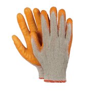 Arbeitshandschuhe, Montagehandschuhe Baumwolle Latex Größe L-9 orange 10 Paar