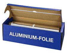 Alufolie in praktischer Spenderbox mit Abreiss-Schiene, 30 cm x 150 m, 11 my
