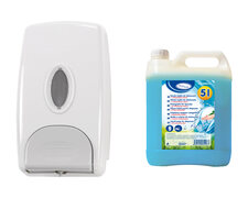 Seifenspender 1000 ml wei mit 5 Liter Flssigseife antibakterielle Wirkung