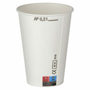 Kaltgetrnkebecher Pappbecher wei mit CE Eichstrich 200 ml 100 Stk.
