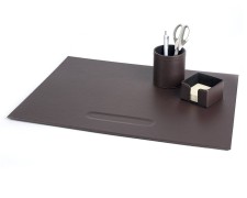 PAVO Premium Büroset Schreibtischset braun Kunstleder 50x40cm, 3-teilig