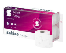 Satino Prestige Toilettenpapier 3-lagig aus 100 Zellstoff, System MT1, 64 Rollen je 250 Blatt