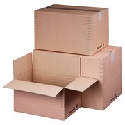 Schnellaufrichtekarton 390x280x(100)-240mm mit variabler Hhe und Automatikboden braun