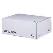 Versandkarton 460x333x174mm MAILBOX XL mit Steckverschluss wiederverschließbar weiß