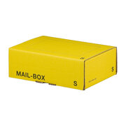 Versandkarton 249x175x79mm MAILBOX S mit Steckverschluss wiederverschließbar gelb