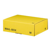 Versandkarton 331x241x104mm MAILBOX M mit Steckverschluss wiederverschließbar gelb