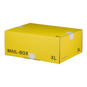 Versandkarton 460x333x174mm MAILBOX XL mit Steckverschluss wiederverschließbar gelb