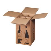 Weinversandkarton für  4 Weinflaschen mit DHL & UPS Zertifizierung