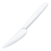 Mehrweg Messer 18,5 cm wei wiederverwendbar 125 Waschzyklen PP, 50 Stk.