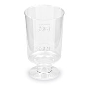 Schnapsglas mit Fuß Premium glasklar Shotgläser mit Eichstrich 2cl/4cl, 20 Stk.