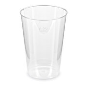 Trinkglas Trinkbecher Plastikbecher glasklar mit Eichstrich bei 250ml, 50 Stk.
