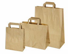 1-PACK Papiertragetaschen aus Kraftpapier, 180+ 80x220mm, braun 70 gr.