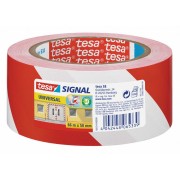 TESA Signalband Markierungsband Warnklebeband rot / weiß 58134, 50mm x 66 Meter