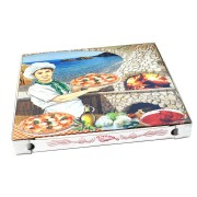 Pizzakarton aus Mikrowellpappe mit neutralem Motiv, 40 x 40 x 4 cm, 100 Stk.