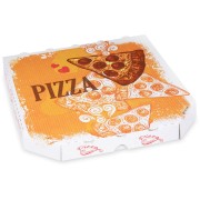 Pizzakarton aus Mikrowellpappe mit neutralem Motiv, 26 x 26 x 3 cm, 100 Stk.