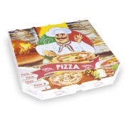 Pizzakarton aus Mikrowellpappe mit neutralem Motiv, 30 x 30 x 3 cm, 100 Stk.