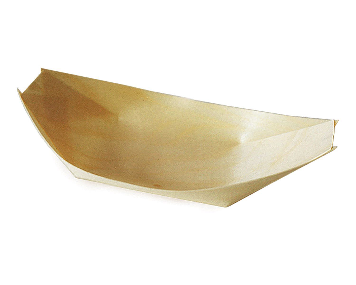 Fingerfood-Schale aus Holz schiffchenförmig 18 x 10,5 cm, 100 Stk.