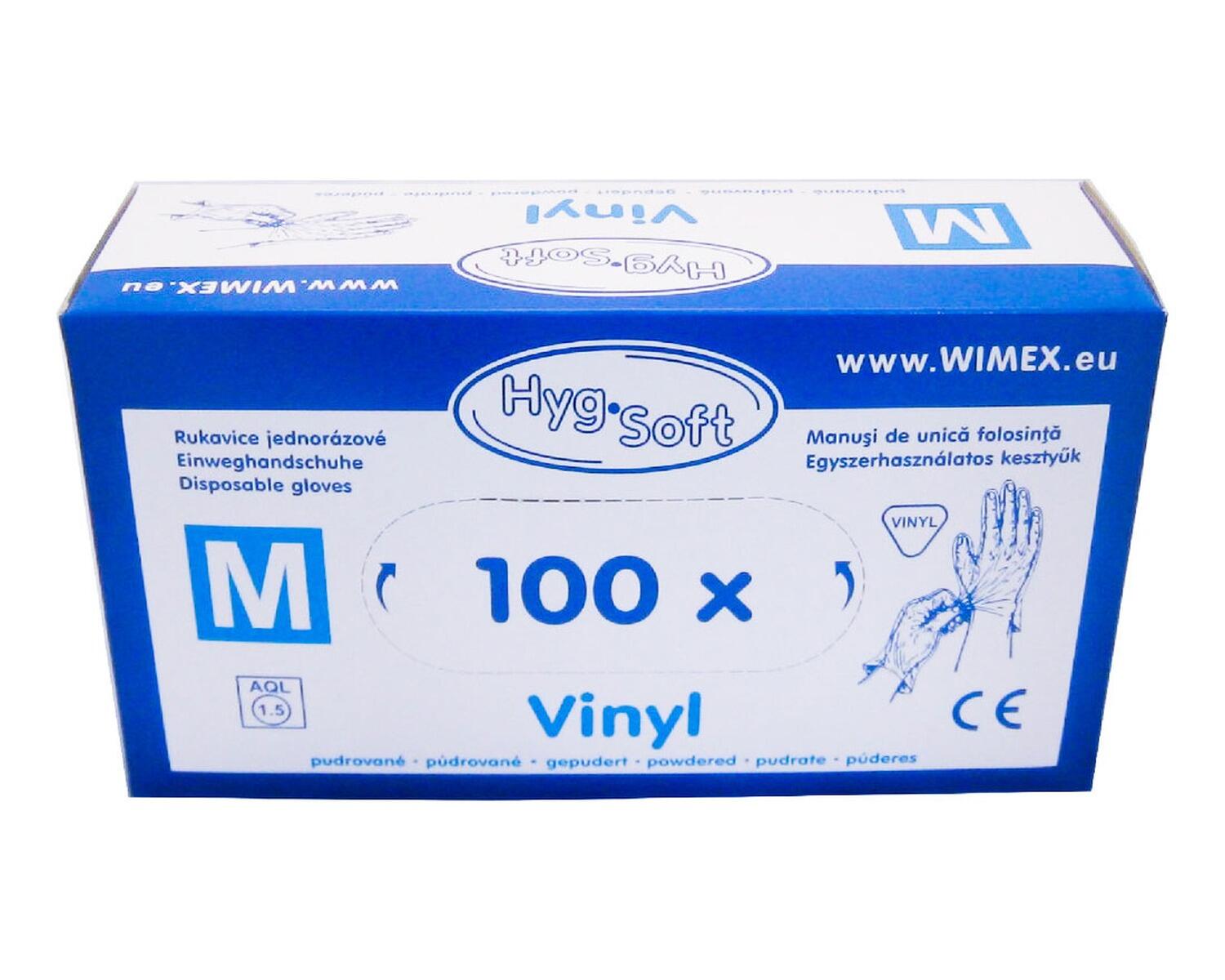 Vinyl Einweghandschuhe Vinylhandschuhe gepudert Größe M, 100 Stk.