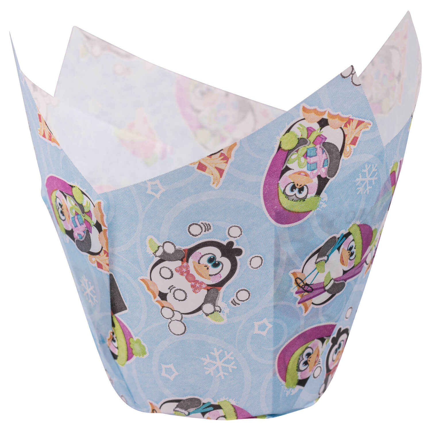 Muffin-Tulip-Wraps  50 x 85 mm Pinguin, 160x160 mm, 24 Stk.