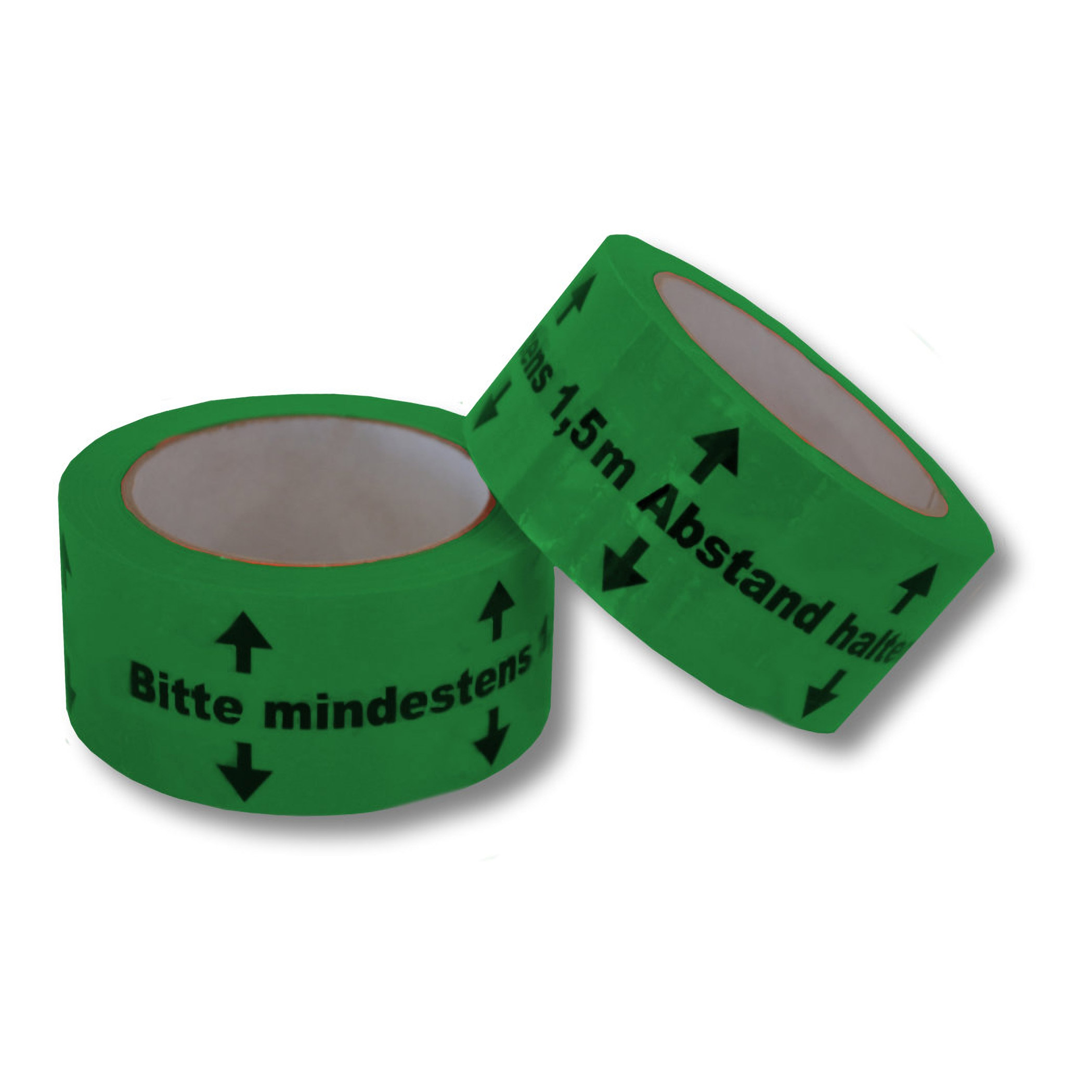 Warnklebeband Bitte mind. 1,5m Abstand halten PVC NKK geruscharm 50mm x 66m