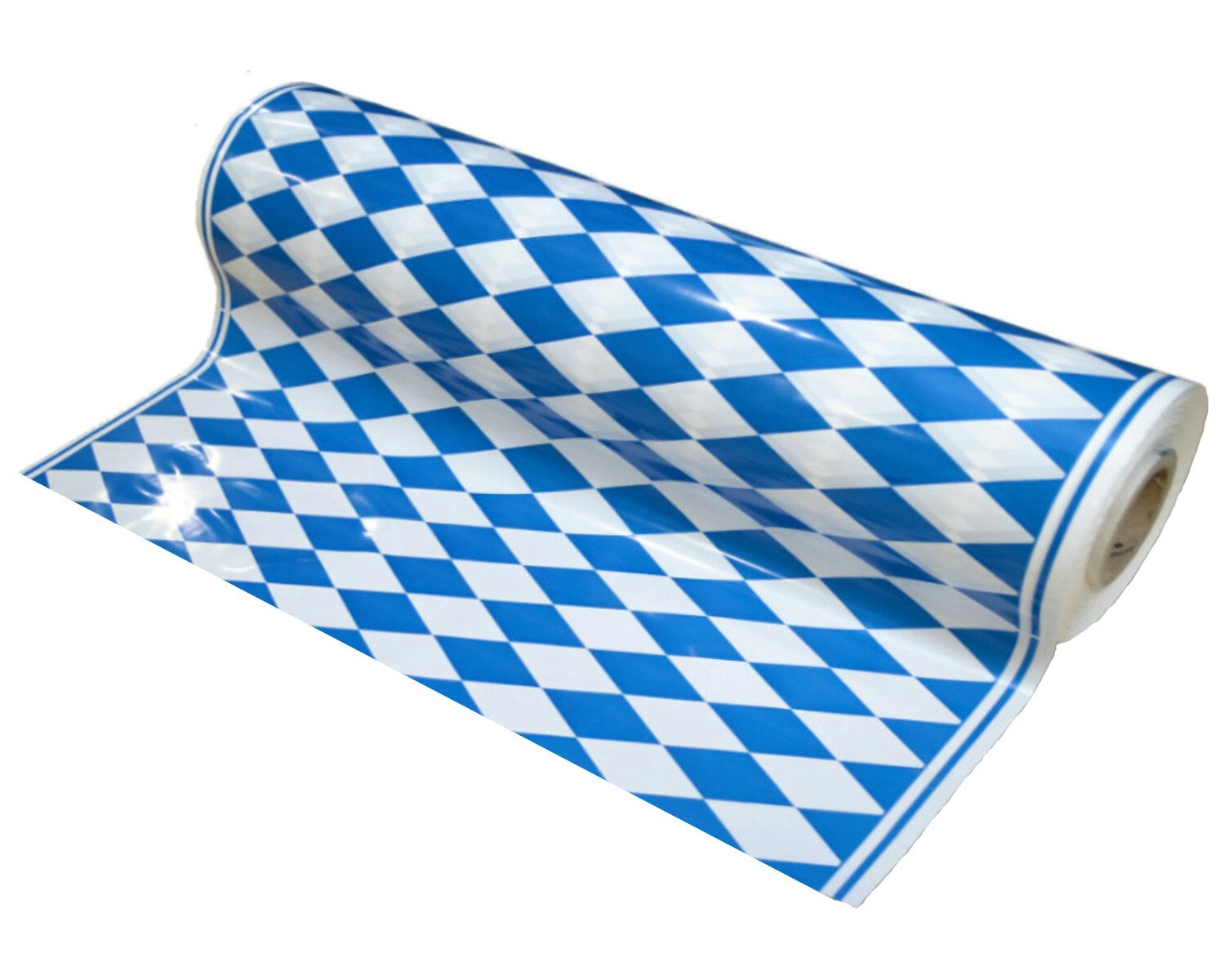 Tischtuch Biertischdecke LDPE Bayerische Raute blau perforiert auf Rolle 0,70 x 240m