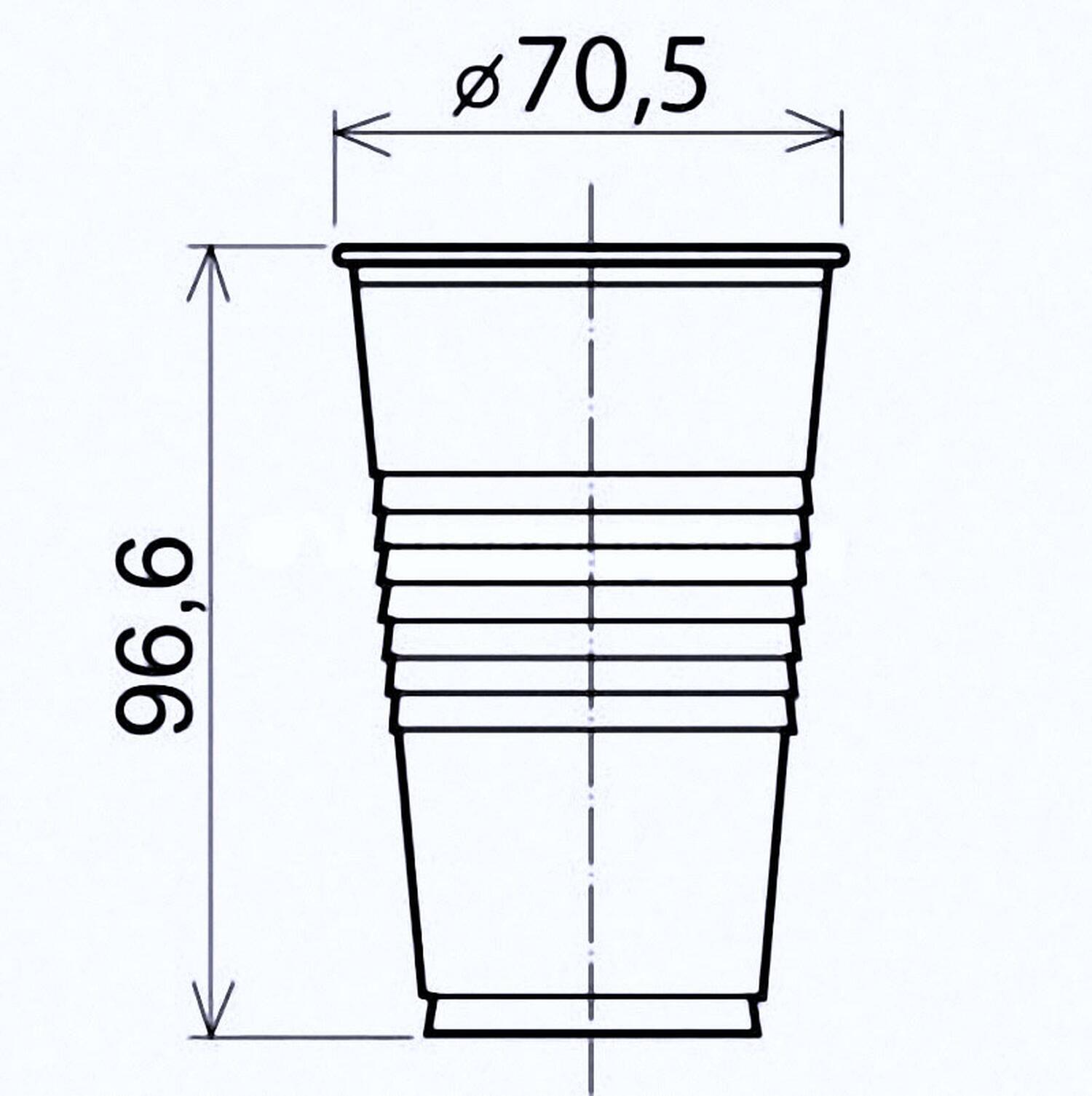 Trinkbecher weiß 0,2 l, 200 ml, PP, Ø 70 mm, 100 Stk.