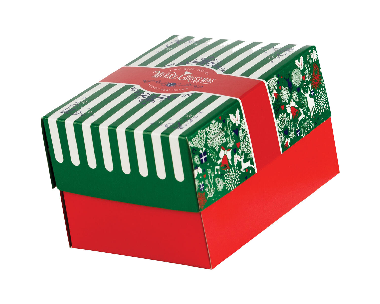 Keksbox Gebckkarton mit Alubeschichtung Weihnachten 130 x 100 x 80mm, 220 Stk.