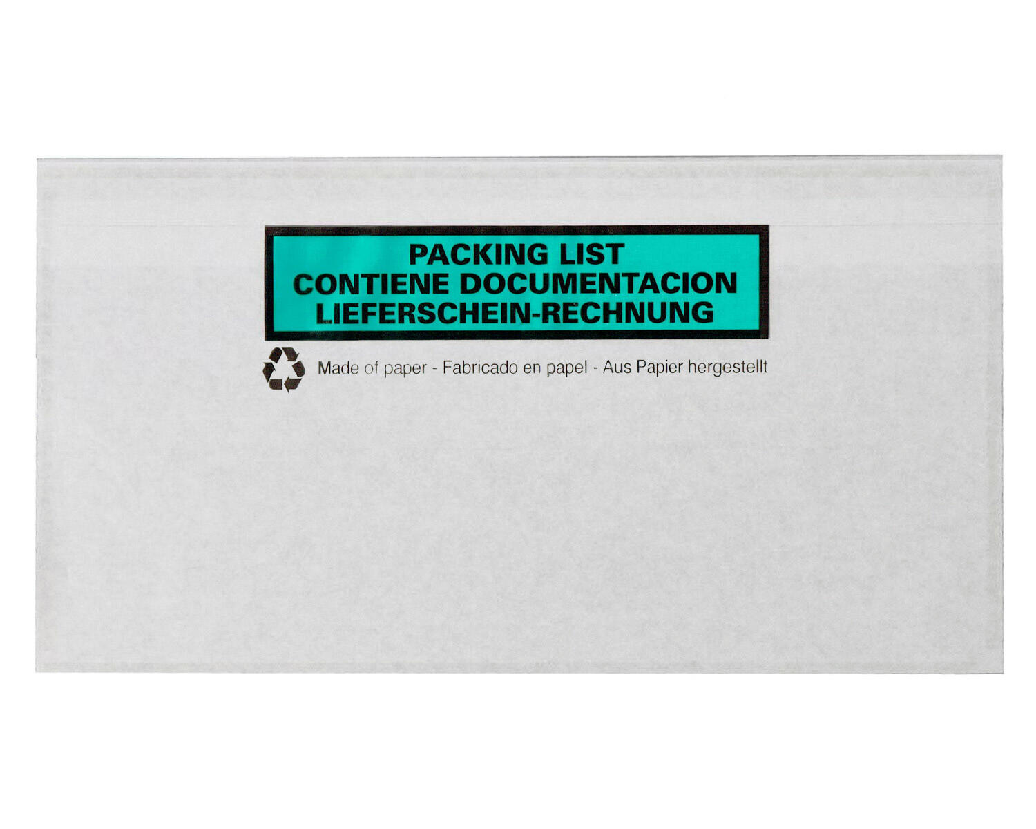 Dokumententaschen aus Recyclingpapier Lieferschein/Rechnung transparent DIN Lang,  100 Stk.