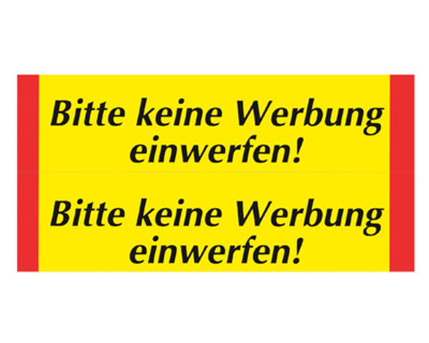 Aufkleber *Bitte keine Werbung einwerfen!* , 2 Stk.