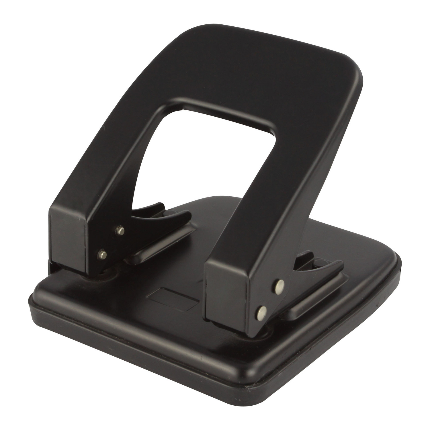 PAVO Premium Bürolocher mit Anschlagschiene für 35 Blatt Metallgehäuse, schwarz