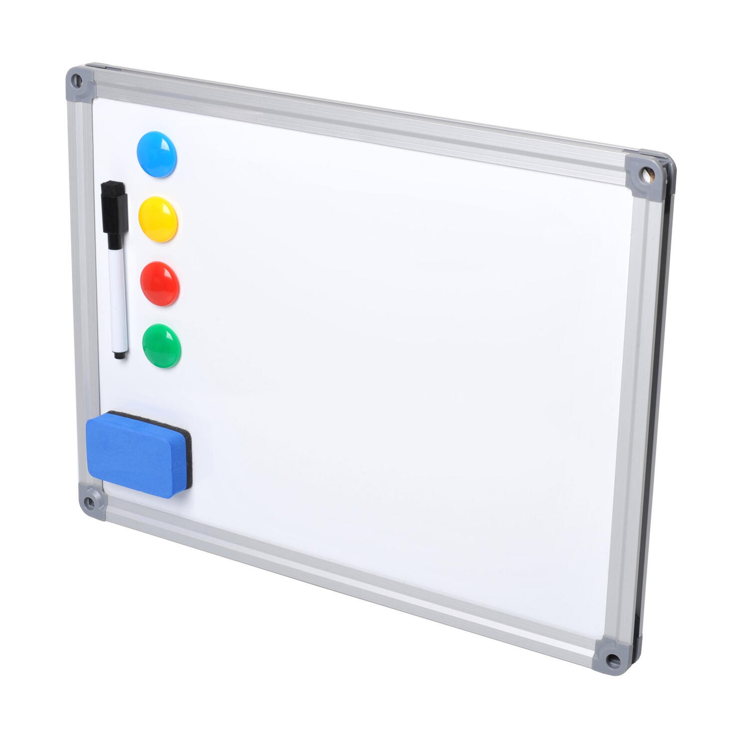 Whiteboard Magnettafel Memoboard, 40 x 30cm, inkl. 4 Magnete, wei mit Alurahmen